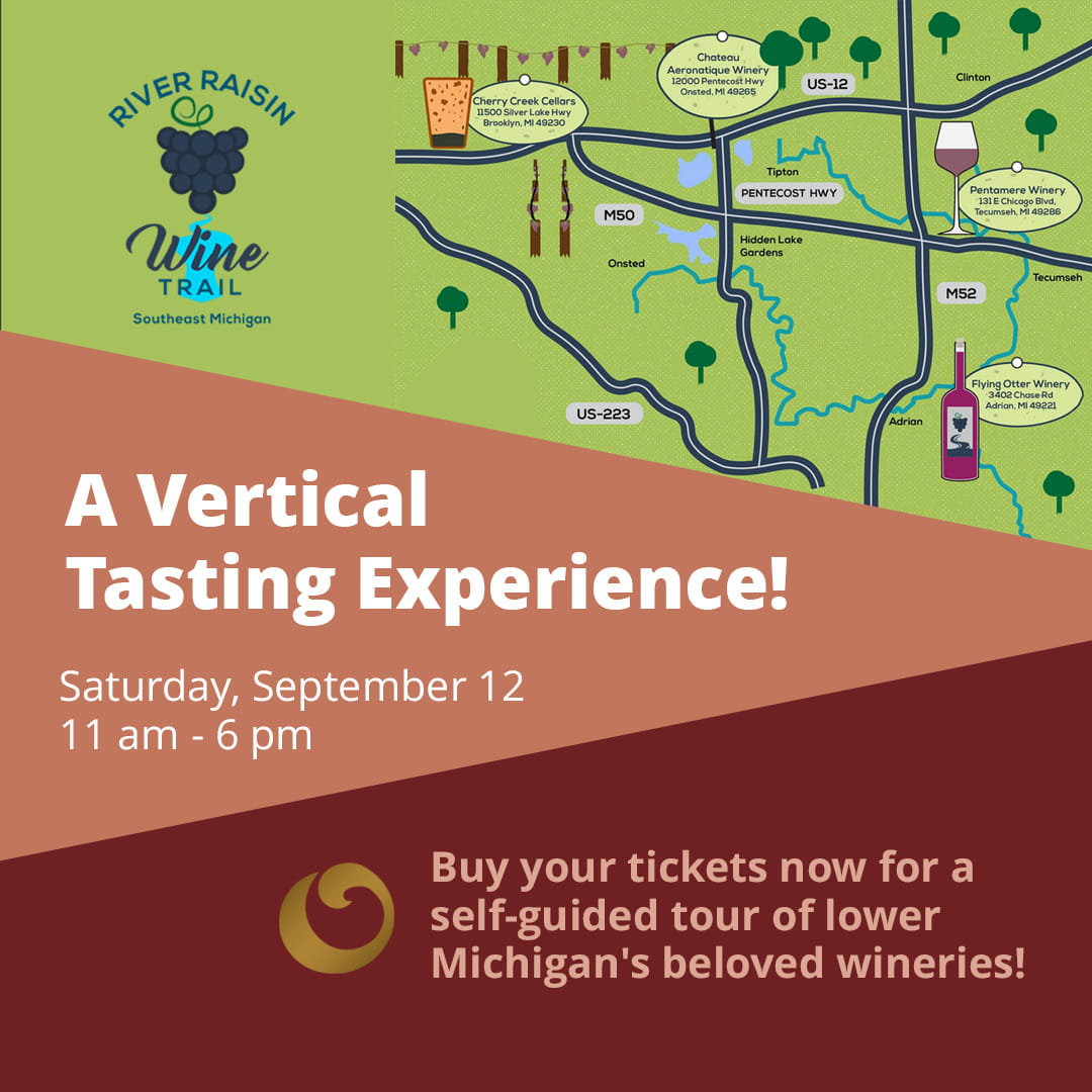 River Raisin Wine Trail Fare & Pair graphic